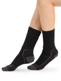 Dámské merino ponožky ICEBREAKER Wmns Hike+ Medium Crew, Black/Monsoon/Mink velikost: 35-37 (S)