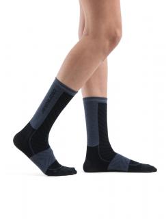 Dámské merino ponožky ICEBREAKER Wmns Merino Run+ Ultralight Crew, Black/Graphite velikost: 35-37 (S)