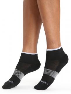Dámské merino ponožky ICEBREAKER Wmns Multisport Light Mini, Black/Snow/Metro Heather velikost: 35-37 (S)