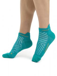 Dámské merino ponožky ICEBREAKER Wmns Run+ Ultralight Micro, Flux Green/Solar velikost: 41-43 (L)