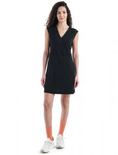 Dámské merino šaty ICEBREAKER Wmns Merino 200 Granary Sleeveless V Neck Dress, Black velikost: L