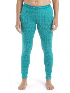 Dámské merino spodky ICEBREAKER Wmns Merino 260 Vertex Leggings Herenga, Flux Green/Snow velikost: L