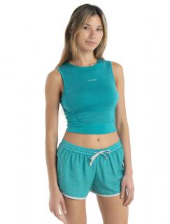 Dámské merino tílko s podprsenkou ICEBREAKER Wmns ZoneKnit Cropped Bra-Tank, Flux Green velikost: M