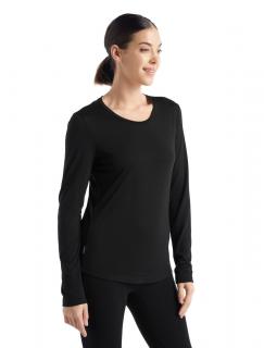 Dámské merino triko dlouhý rukáv ICEBREAKER Wmns Sphere II LS Tee, Black velikost: XS