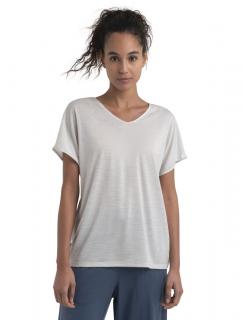 Dámské merino triko krátký rukáv ICEBREAKER Wmns Drayden Reversible SS Top, Ecru Heather velikost: XS