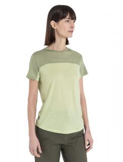 Dámské merino triko krátký rukáv ICEBREAKER Wmns Merino 125 Cool-Lite™ Sphere III SS Tee Colour Block, Glazen/Lichen/Cb velikost: S