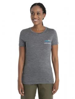 Dámské merino triko krátký rukáv ICEBREAKER Wmns Merino 150 Tech Lite II SS Tee Aotearoa, Gritstone Heather velikost: S