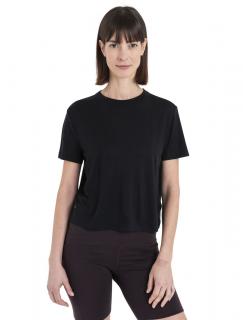 Dámské merino triko krátký rukáv ICEBREAKER Wmns Merino 150 Tech Lite III SS Crop Tee, Black velikost: L