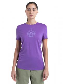 Dámské merino triko krátký rukáv ICEBREAKER Wmns Merino 150 Tech Lite III SS Tee Camping Circle, Magic velikost: M