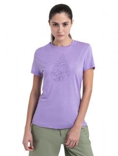 Dámské merino triko krátký rukáv ICEBREAKER Wmns Merino 150 Tech Lite III SS Tee Hike Path, Purple Gaze velikost: L