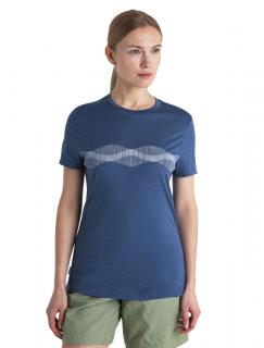 Dámské merino triko krátký rukáv ICEBREAKER Wmns Merino 150 Tech Lite III SS Tee Mountain Lines, Dawn velikost: M