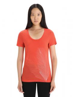 Dámské merino triko krátký rukáv ICEBREAKER Wmns Tech Lite II SS Scoop Tee Plume, Vibrant Earth velikost: S