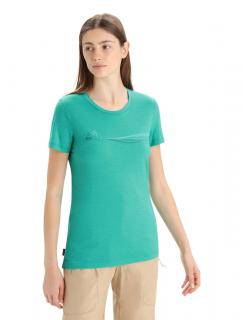 Dámské merino triko krátký rukáv ICEBREAKER Wmns Tech Lite II SS Tee Cadence Paths, Fresh velikost: M