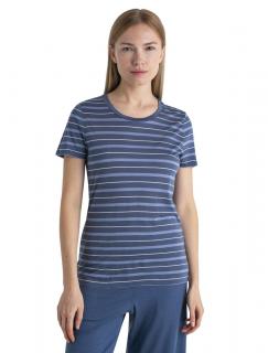 Dámské merino triko krátký rukáv ICEBREAKER Wmns Wave SS Tee Stripe, Dawn/Kyanite/Snow velikost: L