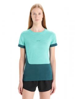 Dámské merino triko krátký rukáv ICEBREAKER Wmns ZoneKnit SS Tee, Fresh Heather/Green Glory velikost: XS