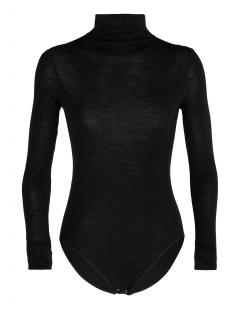 dámské triko dlouhý rukáv  ICEBREAKER Wmns Queens LS High Neck Bodysuit, Black velikost: XL