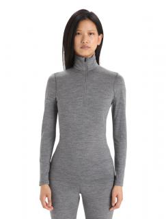 Dámské triko ICEBREAKER Wmns 200 Oasis LS Half Zip, Gritstone Heather velikost: M