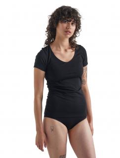 Dámské triko krátký rukáv ICEBREAKER Wmns Siren SS Sweetheart, Black velikost: XL