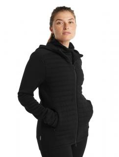 Dámský svetr ICEBREAKER Wmns ZoneKnit Insulated LS Zip Hoodie, Black velikost: M