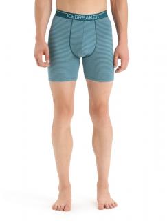 ICEBREAKER Mens Anatomica Long Boxers, Green Glory/Astral Blue velikost: S