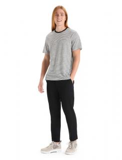 ICEBREAKER Mens Merino Linen SS Tee Stripe, Snow/Black velikost: L