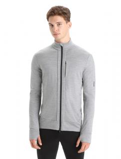 ICEBREAKER Mens Quantum III LS Zip, Metro Heather/Black velikost: S