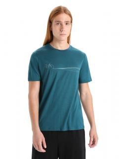 ICEBREAKER Mens Tech Lite II SS Tee Cadence Paths, Green Glory velikost: S