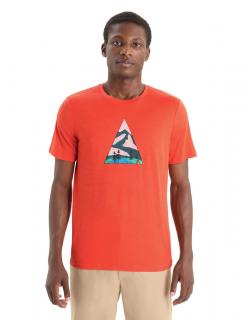 ICEBREAKER Mens Tech Lite II SS Tee Camping Grounds, Vibrant Earth velikost: M