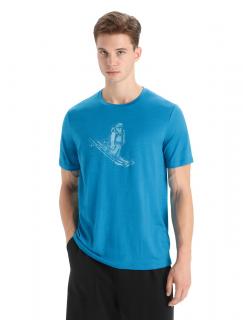 ICEBREAKER Mens Tech Lite II SS Tee Skiing Yeti, Geo Blue velikost: S