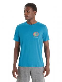 ICEBREAKER Mens Tech Lite II SS Tee Spring Glow, Geo Blue velikost: S