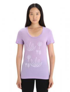 ICEBREAKER Wmns Tech Lite II SS Scoop Tee Fresh Growth, Purple Haze velikost: XS