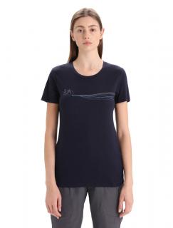 ICEBREAKER Wmns Tech Lite II SS Tee Cadence Paths, Midnight Navy velikost: L