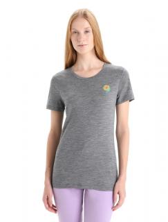 ICEBREAKER Wmns Tech Lite II SS Tee Springtime Flowers, Gritstone Heather velikost: XS