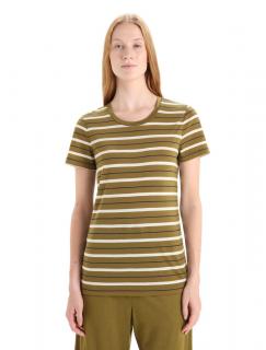 ICEBREAKER Wmns Wave SS Tee Stripe, Algae/Chalk velikost: M