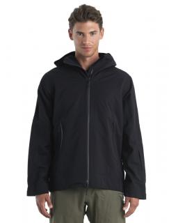 Pánská merino bunda ICEBREAKER Mens Merino Shell+ Peak Hooded Jacket, Black velikost: L