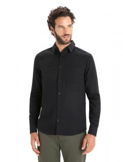 Pánská merino košile dlouhý rukáv ICEBREAKER Mens Steveston LS Shirt, Black velikost: L