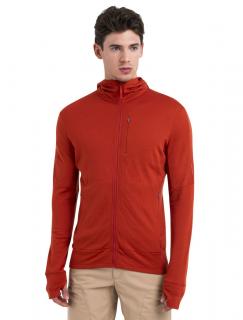 Pánská merino mikina s kapucí, zip ICEBREAKER Mens Merino 260 Quantum IV LS Zip Hoodie, Molten velikost: M