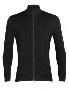 pánská merino mikina s kapucí, zip ICEBREAKER Mens Quantum III LS Zip, Black velikost: M