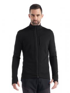 Pánská merino mikina s kapucí, zip ICEBREAKER Mens Quantum III LS Zip, Black velikost: XXL