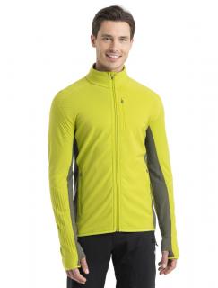 Pánská merino mikina, zip ICEBREAKER Mens Descender LS Zip, Bio Lime/Loden velikost: L