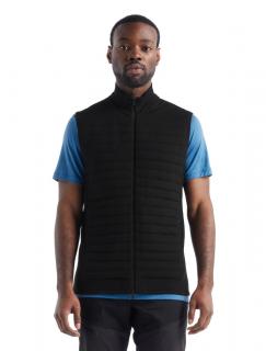 Pánská merino vesta ICEBREAKER Mens ZoneKnit Insulated Vest, Black velikost: XL