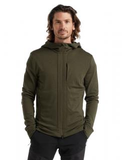 Pánská mikina ICEBREAKER Mens Quantum III LS Zip Hood, Loden velikost: XL