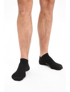 Pánské merino ponožky ICEBREAKER Mens Lifestyle Fine Gauge No Show, Black/Snow velikost: 39-41,5 (S)