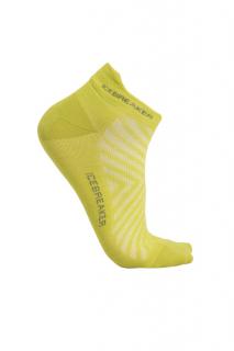 Pánské merino ponožky ICEBREAKER Mens Run+ Ultralight Micro, Bio Lime/Loden velikost: 39-41,5 (S)