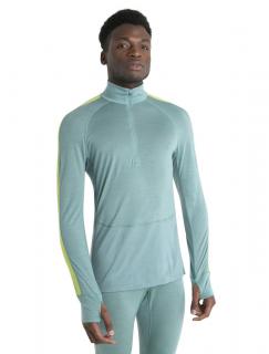 Pánské merino triko dlouhý rukáv, 1/2 zip ICEBREAKER Mens Merino 125 ZoneKnit™ LS Half Zip, Cloud Ray/Hyper/Cb velikost: S