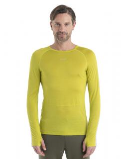 Pánské merino triko dlouhý rukáv ICEBREAKER Mens 125 ZoneKnit LS Crewe, Bio Lime/Ether velikost: L