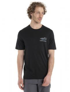 Pánské merino triko krátký rukáv ICEBREAKER Mens Merino 150 Tech Lite II SS Tee Aotearoa, Black velikost: M