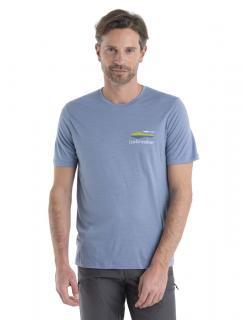 Pánské merino triko krátký rukáv ICEBREAKER Mens Merino 150 Tech Lite II SS Tee Aotearoa, Kyanite velikost: XL