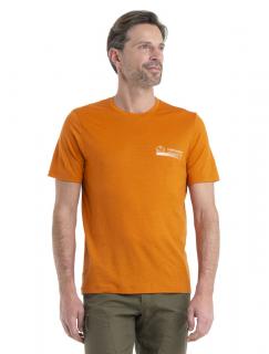 Pánské merino triko krátký rukáv ICEBREAKER Mens Merino 150 Tech Lite II SS Tee Mountain, Earth velikost: XL