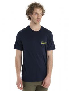 Pánské merino triko krátký rukáv ICEBREAKER Mens Merino 150 Tech Lite II SS Tee Mountain, Midnight Navy velikost: M